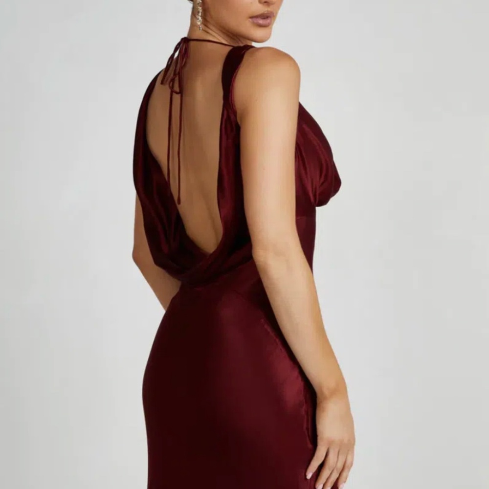 Red satin Meshki dress